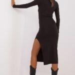 Robe Casual Midi Moulante Manches Longues 10
