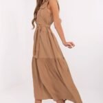 Robe Casual Midi Sans Manches Ceinturee 10