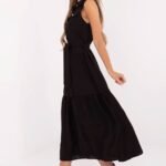 Robe Casual Midi Sans Manches Ceinturee 3