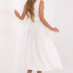 Robe Casual Midi Sans Manches Ceinturee 5