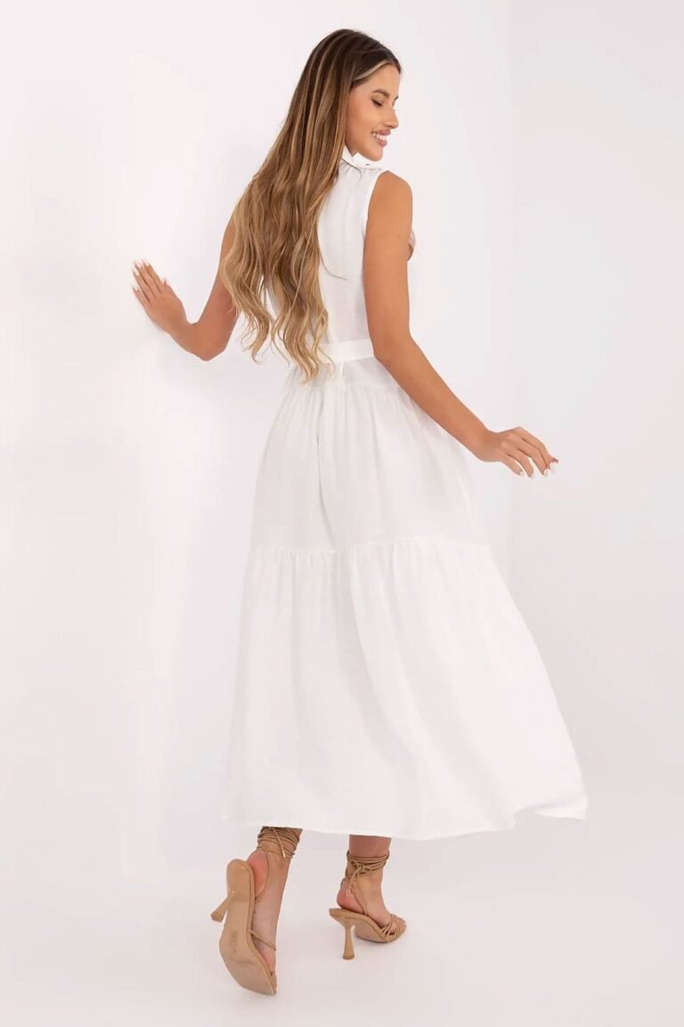 Robe Casual Midi Sans Manches Ceinturee 5