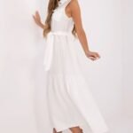 Robe Casual Midi Sans Manches Ceinturee 6