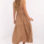 Robe Casual Midi Sans Manches Ceinturee 9