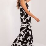 Robe Casual Noire Et Blanche Longue