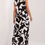 Robe Casual Noire Et Blanche Longue 2