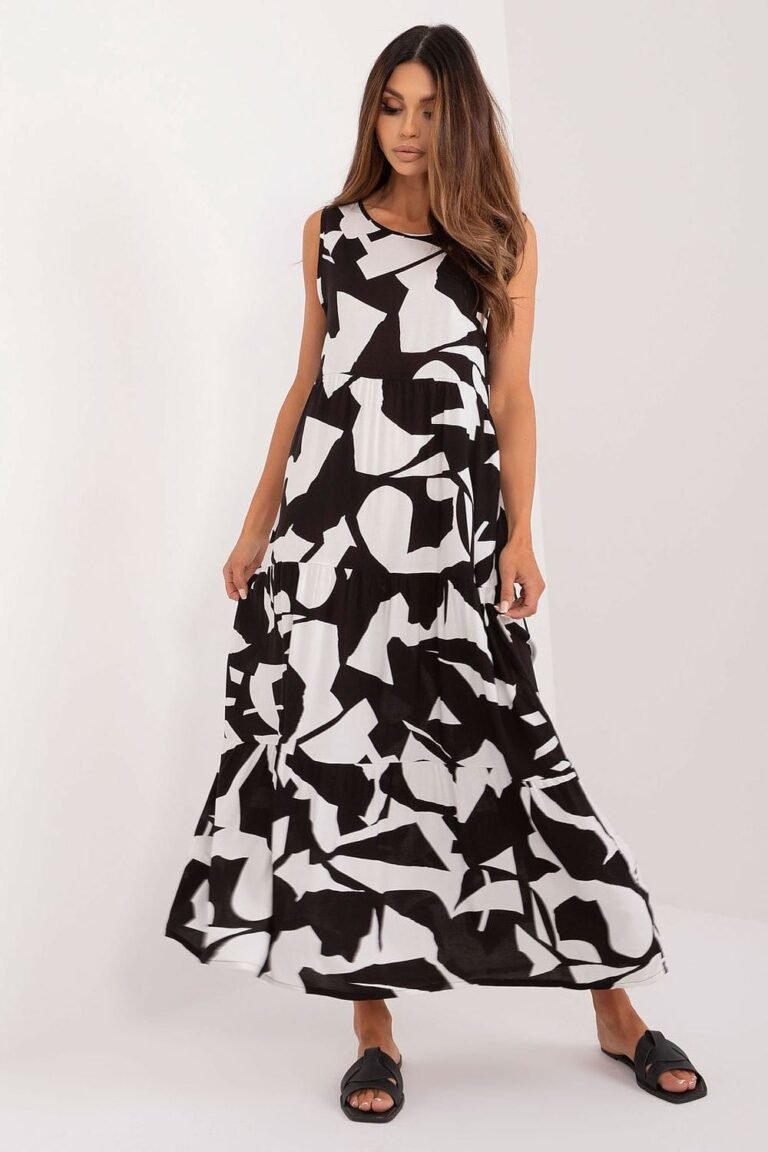 Robe Casual Noire Et Blanche Longue Noir Et Blanc S