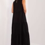 Robe Casual Noire Fluide Sans Manches 2