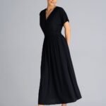 Robe Casual Pour Ete Longue Manches Courtes Noir S M