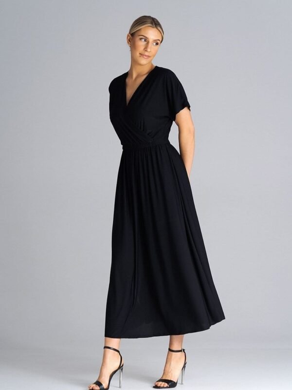Robe Casual Pour Ete Longue Manches Courtes Noir S M