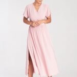 Robe Casual Pour Ete Longue Manches Courtes Rose S M