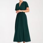 Robe Casual Pour Ete Longue Manches Courtes Vert S M
