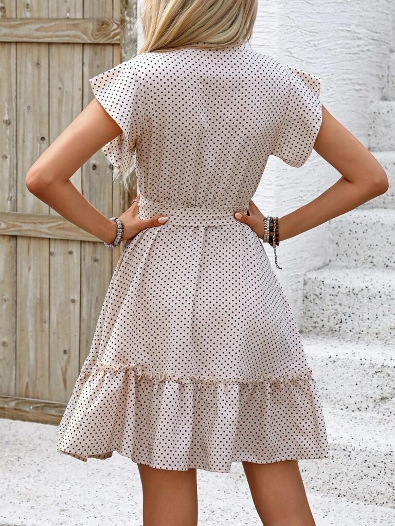 Robe Champetre Beige A Pois 2