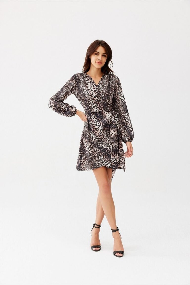 Robe Champetre Courte A Motif Manches Longues 10