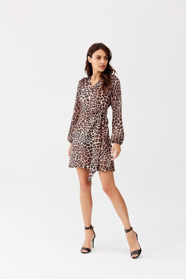 Robe Champetre Courte A Motif Manches Longues 14