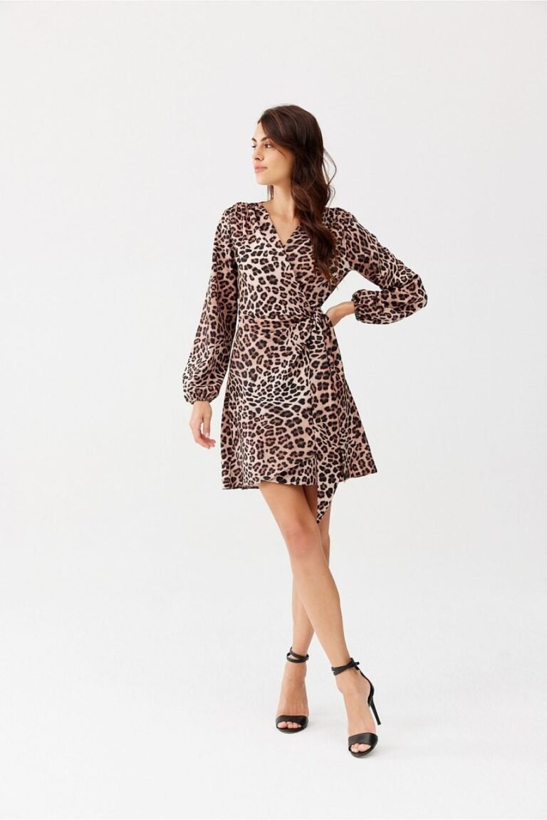Robe Champetre Courte A Motif Manches Longues 15