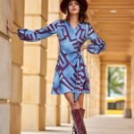 Robe Champetre Courte A Motif Manches Longues 5