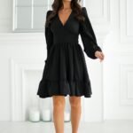 Robe Champetre Courte Evasee Manches Longues 4