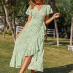 Robe Champetre Fleurie Ete Asymetrique
