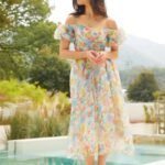 Robe Champetre Invitee Mariage Dos Nu Multicouleur S