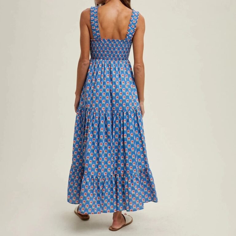 Robe Champetre Longue Col Carre 4