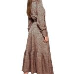 Robe Champetre Marron Longue Manche Longue