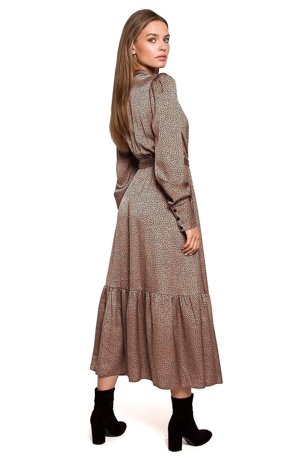 Robe Champetre Marron Longue Manche Longue