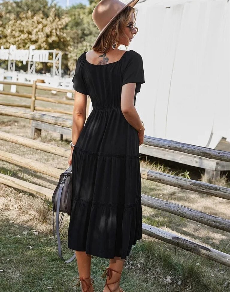 Robe Champetre Midi Manches Courtes 2