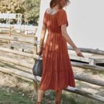 Robe Champetre Midi Manches Courtes 9