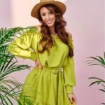 Robe Champetre Verte Fluide Courte