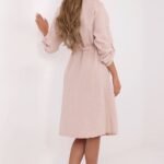 Robe Chemise Beige En Gaze De Coton