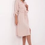 Robe Chemise Beige En Gaze De Coton 2