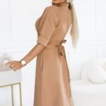 Robe Chemise Beige Manches Courtes 2