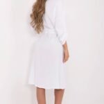 Robe Chemise Blanche Ete Midi Manches Longues