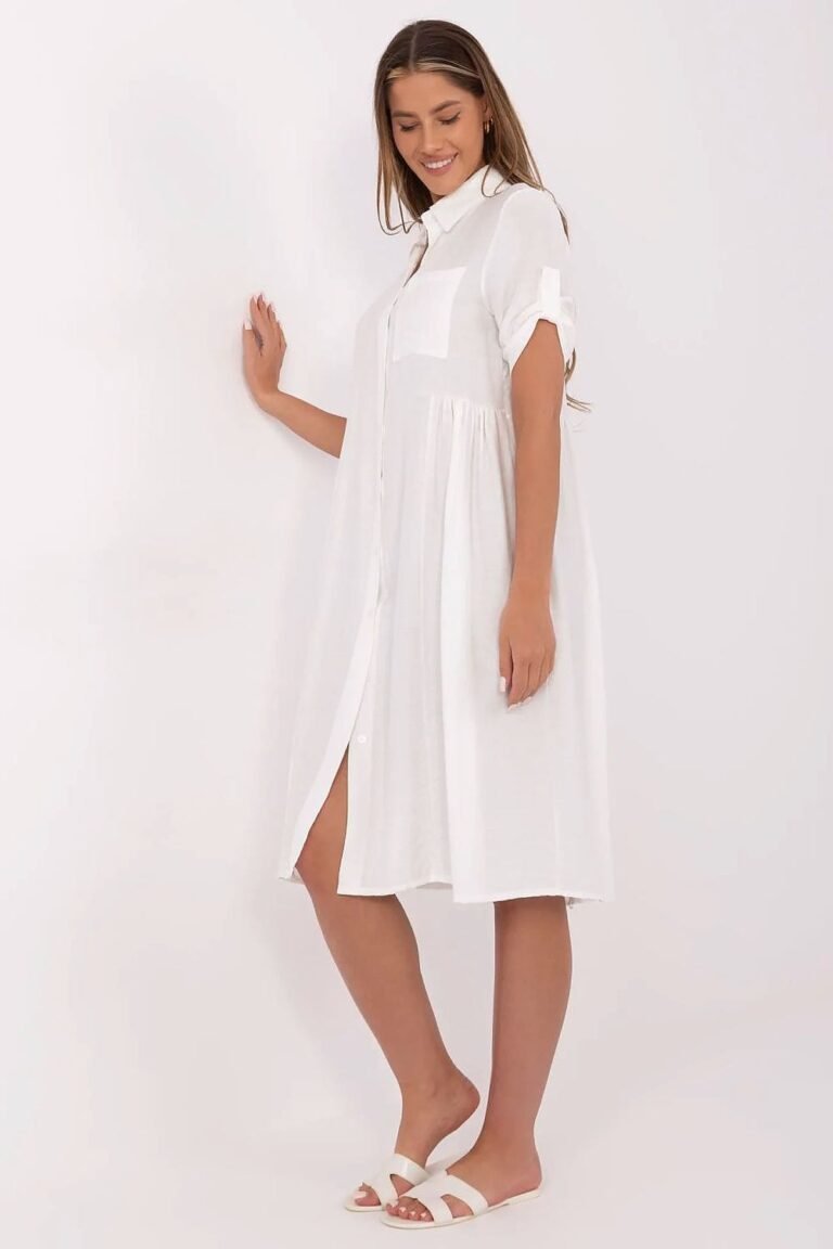 Robe Chemise Blanche Midi Ete Casual 2