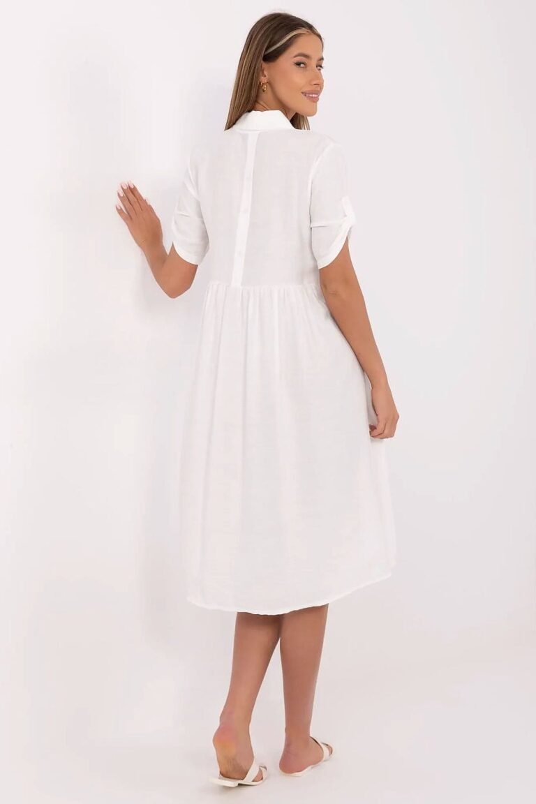 Robe Chemise Blanche Midi Ete Casual