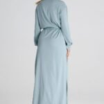 Robe Chemise Bleue Longue Casual
