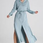 Robe Chemise Bleue Longue Casual 2