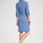 Robe Chemise Bleue Manches Longues 7
