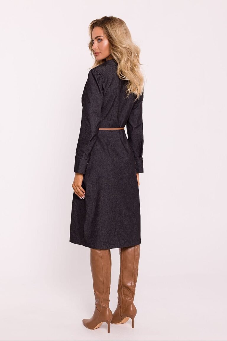 Robe Chemise Cintree Manches Longues 2