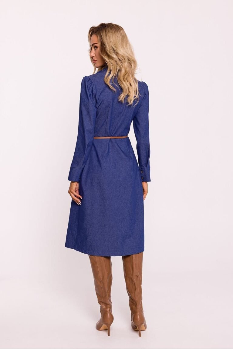Robe Chemise Cintree Manches Longues 4