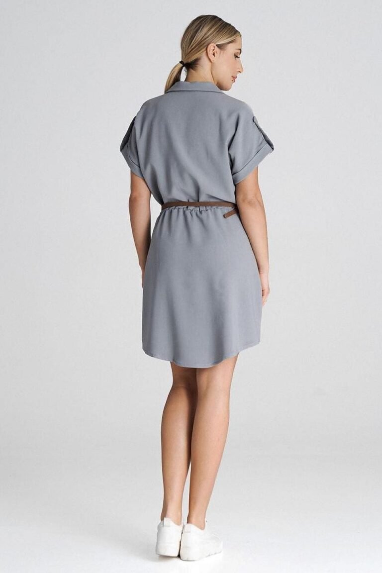 Robe Chemise Grise Courte Casual