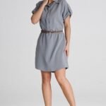 Robe Chemise Grise Courte Casual Gris S