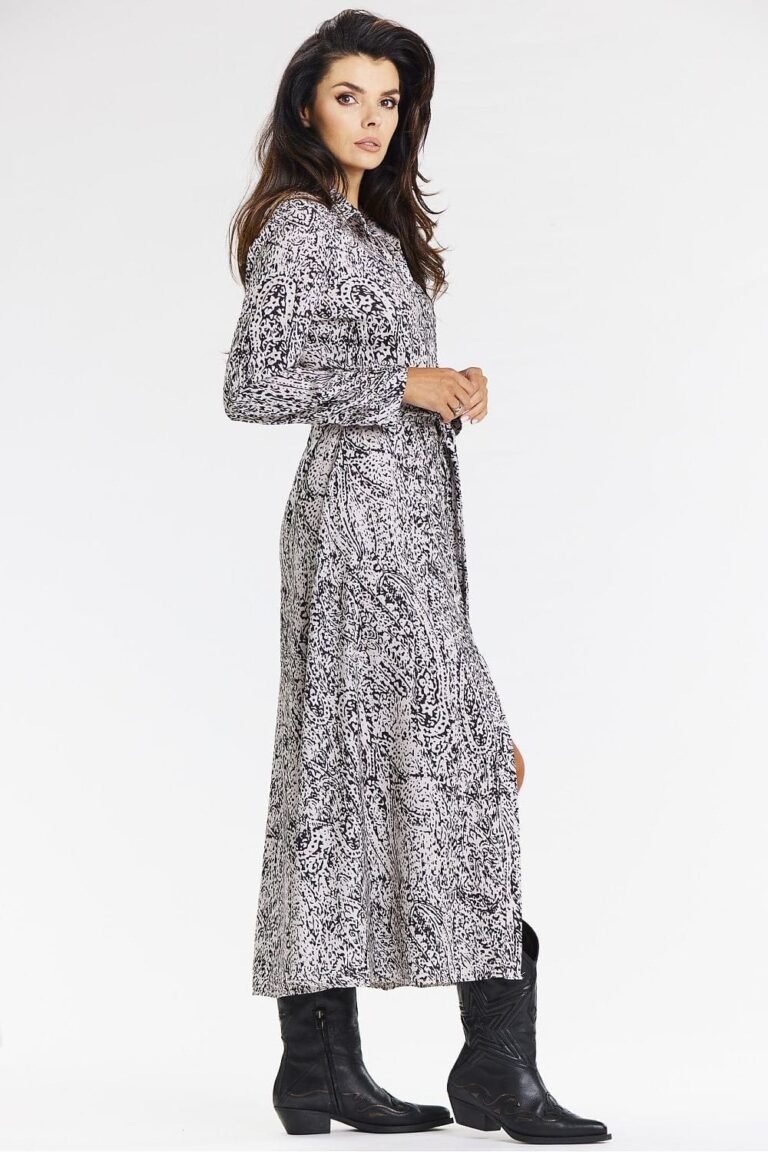Robe Chemise Midi Manche Longue Casual 3