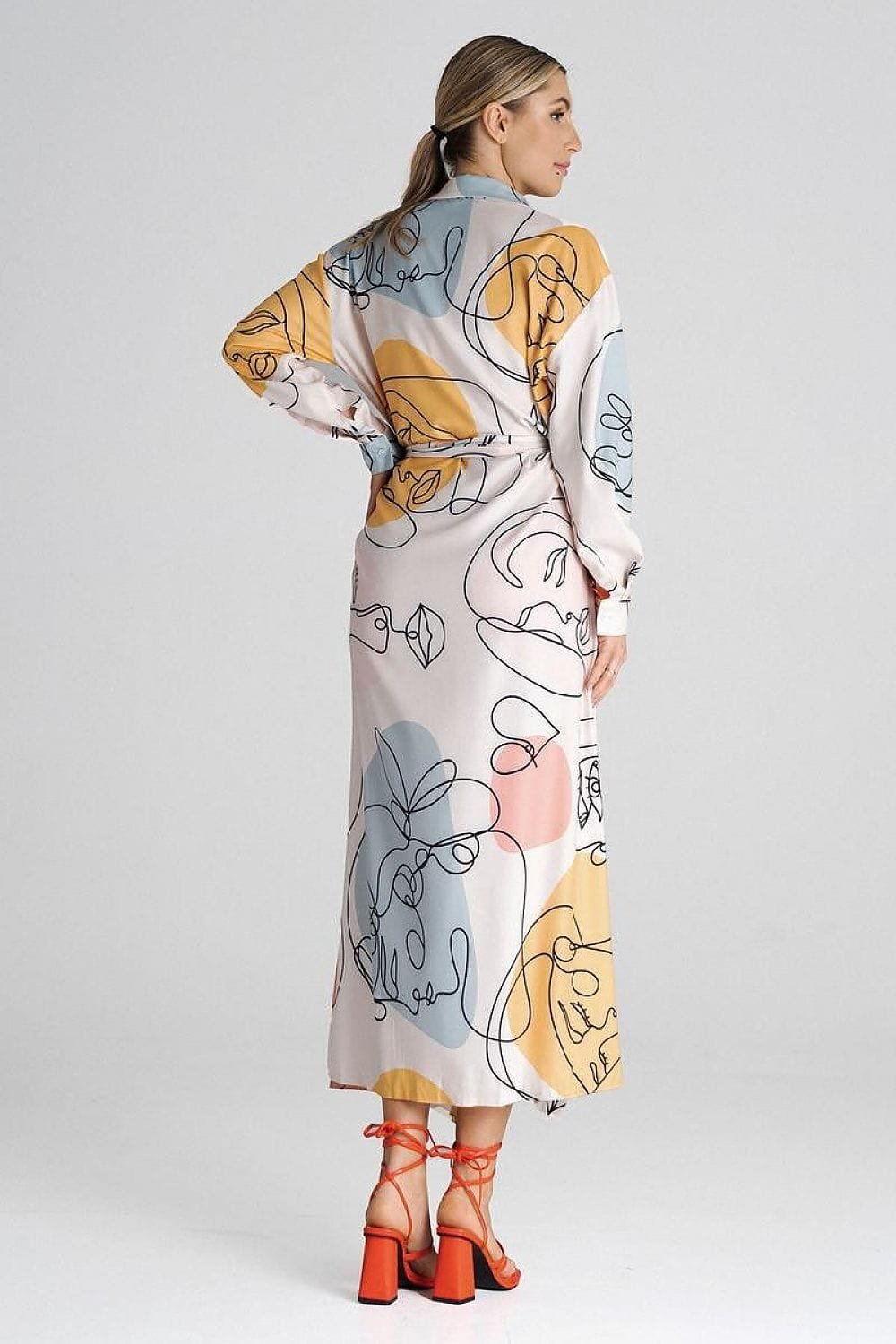 Robe Chemise Multicolore Longue 3