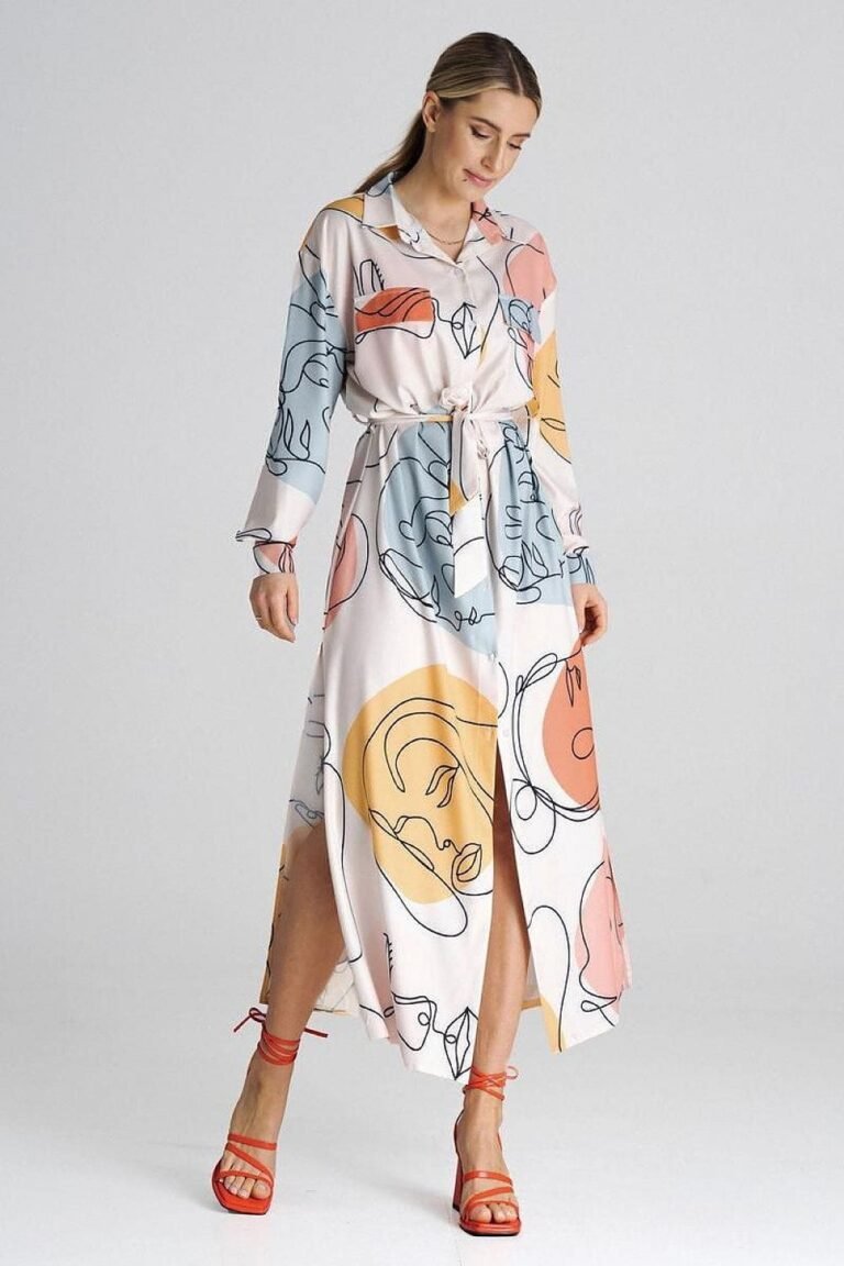 Robe Chemise Multicolore Longue Multicouleur S