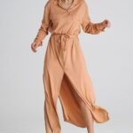 Robe Chemise Orange Pale Decontractee 2