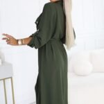 Robe Chemise Verte Manches Longues 2