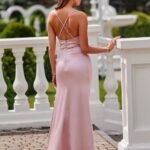 Robe Chic Rose Longue Fendue