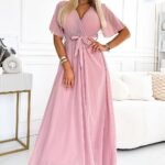 Robe Chic Rose Longue Fluide Rose Taille Unique
