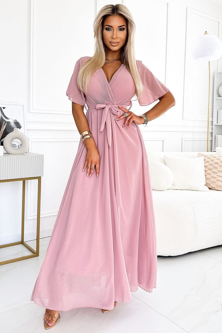 Robe Chic Rose Longue Fluide Rose Taille Unique